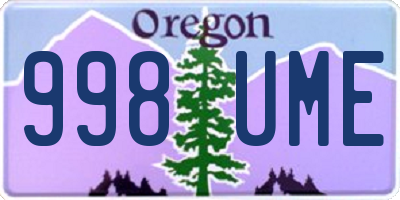 OR license plate 998UME