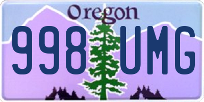 OR license plate 998UMG