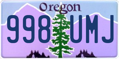 OR license plate 998UMJ