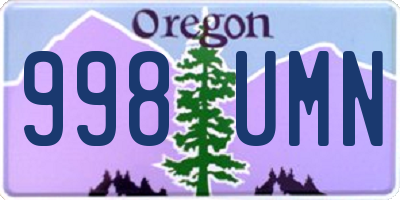 OR license plate 998UMN