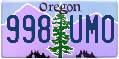 OR license plate 998UMO