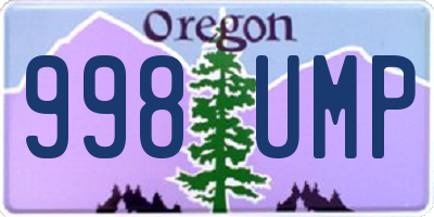 OR license plate 998UMP