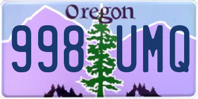 OR license plate 998UMQ