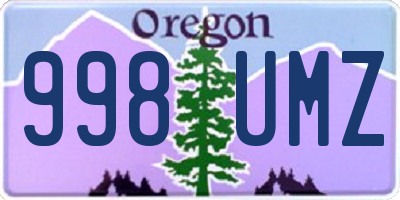 OR license plate 998UMZ