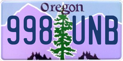 OR license plate 998UNB