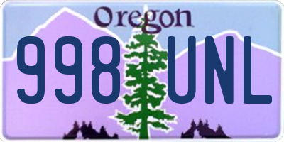 OR license plate 998UNL