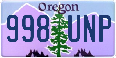 OR license plate 998UNP