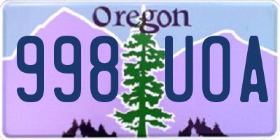 OR license plate 998UOA
