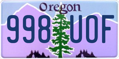 OR license plate 998UOF