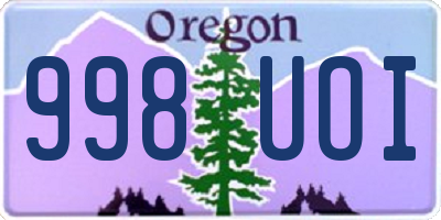 OR license plate 998UOI