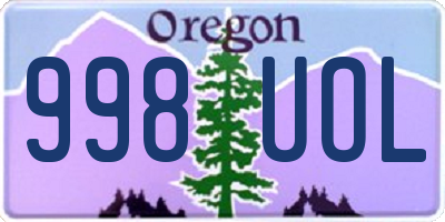 OR license plate 998UOL
