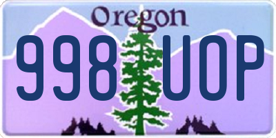 OR license plate 998UOP
