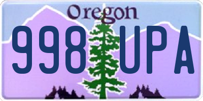 OR license plate 998UPA