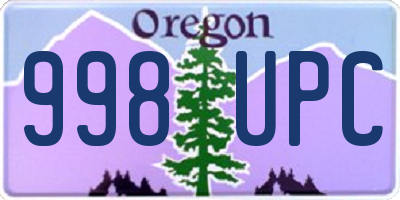 OR license plate 998UPC