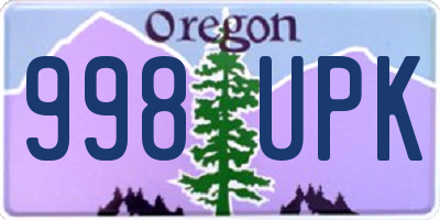 OR license plate 998UPK