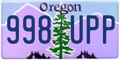 OR license plate 998UPP