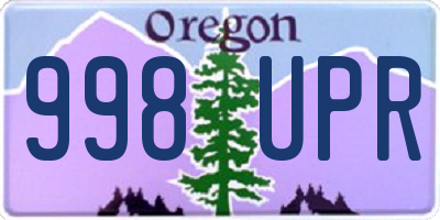 OR license plate 998UPR