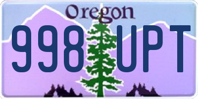 OR license plate 998UPT