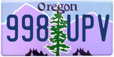 OR license plate 998UPV