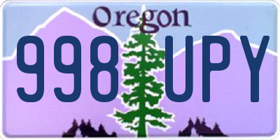 OR license plate 998UPY