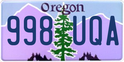 OR license plate 998UQA
