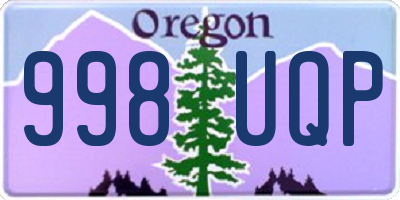OR license plate 998UQP