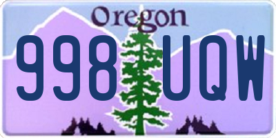 OR license plate 998UQW