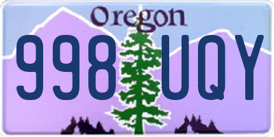 OR license plate 998UQY