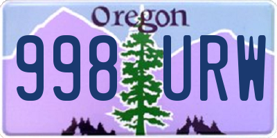 OR license plate 998URW