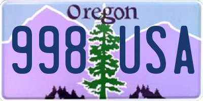 OR license plate 998USA