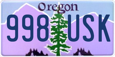 OR license plate 998USK