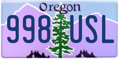 OR license plate 998USL