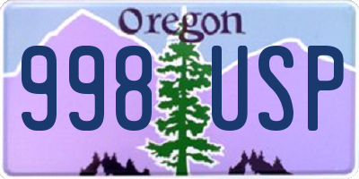 OR license plate 998USP