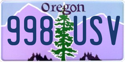 OR license plate 998USV
