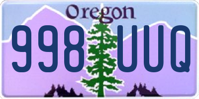 OR license plate 998UUQ