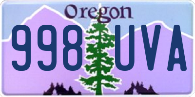 OR license plate 998UVA