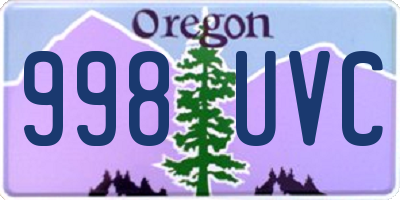 OR license plate 998UVC