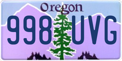 OR license plate 998UVG