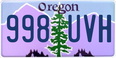 OR license plate 998UVH
