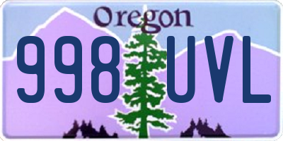 OR license plate 998UVL