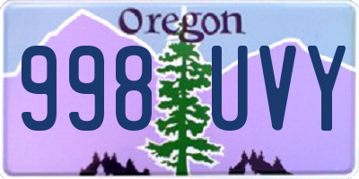 OR license plate 998UVY