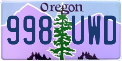 OR license plate 998UWD