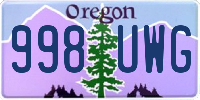 OR license plate 998UWG