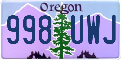 OR license plate 998UWJ