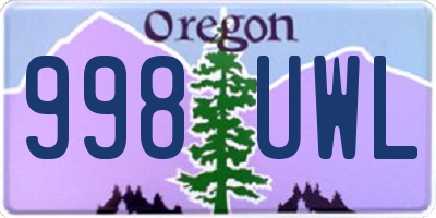 OR license plate 998UWL