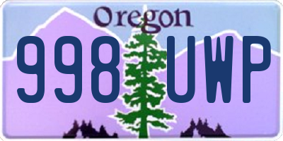 OR license plate 998UWP