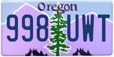 OR license plate 998UWT