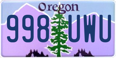 OR license plate 998UWU