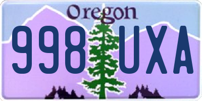 OR license plate 998UXA
