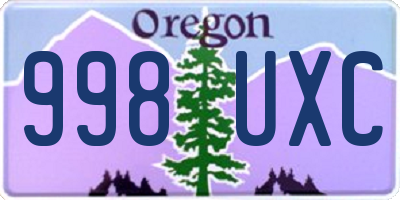 OR license plate 998UXC